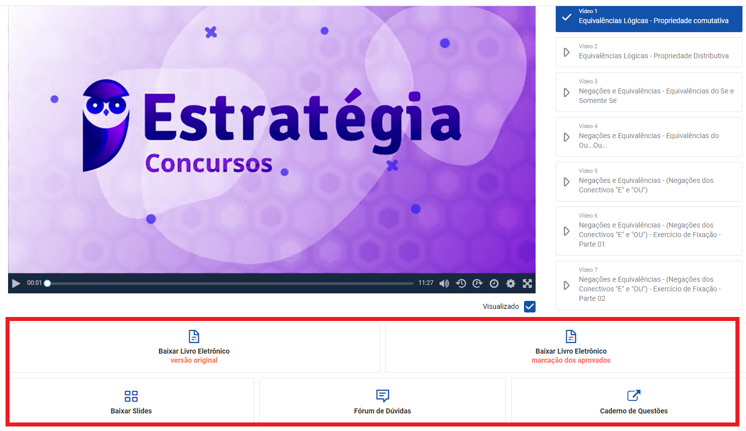 Guia da "Área do Aluno" Estratégia